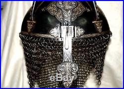 Nice indo Persian iron silver koftgari decorative helmet not sword