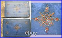 OLD PERSIAN MICRO MOSAIC LACQUER PHOTO ALBUM PAINTED PANELS SILVER Islamic Art