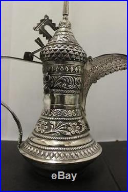 OMANI 925 STERLING SILVER Islamic DALLAH Coffee Tea Pot OMAN Persian 433.5 grams