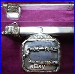 Ottoman Silver Pencase Inkwell Turkish Divit Middle Eastern Islamic Qalamdan Box