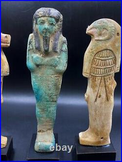 Old Ancient Antique Egyptian Faience Ushabti Figures Sculpture Antiquities