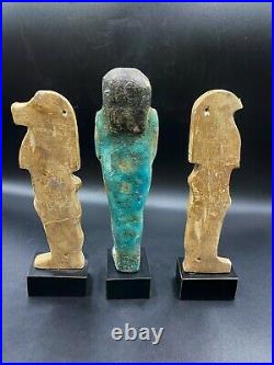 Old Ancient Antique Egyptian Faience Ushabti Figures Sculpture Antiquities