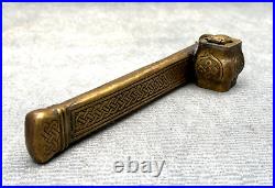 Old Antique Bronze Portable Ink Well Turkish Persian Arabic Merchant Scribe Box