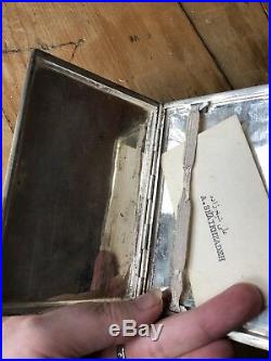 Old Antique Islamic Persian Solid Silver Finely Engraved Cigarette Case
