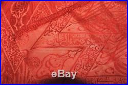 Old Antique Ottoman Silk Red-ground Arabic Calligraphic Islamic Textile