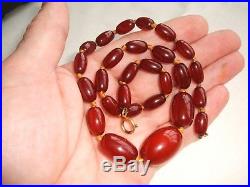 Old Genuine Cherry Amber Bead Necklace