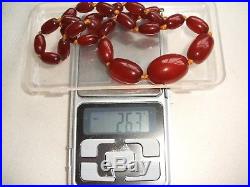 Old Genuine Cherry Amber Bead Necklace