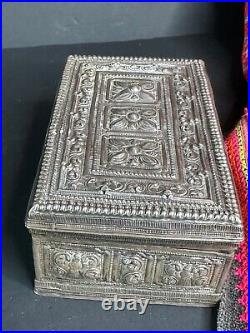 Old Middle Eastern Silver Box with Design on Both Sides. Beautiful collection an