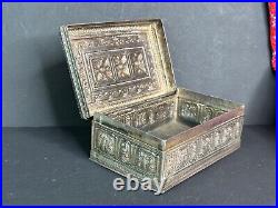 Old Middle Eastern Silver Box with Design on Both Sides. Beautiful collection an