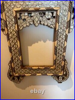 Old Mother of pearl inlaid and ebony Islamic Frame, large. Probably Syria, Egypt