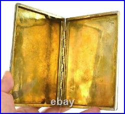Old Persian Solid Silver Gold Wash Interior Cigarette Case Box Mk 150 Gram