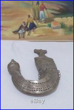Old Rare Antique Islamic Yemeni Dagger Khanjar Bedouin Silver Plated