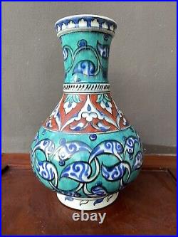 Old Samson Iznik style pottery Bottle Vase France19th century Ottoman Islamic