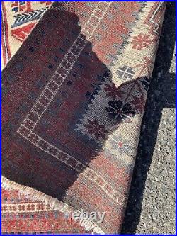 Old Vintage Hand Knotted Wool Oriental Area Rug Carpet Middle Eastern 41 X 65