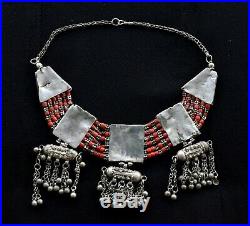 Old Vintage Yemenite Bedouin Necklace Antique Amulet Yemen Silver Yemeni Jewelry