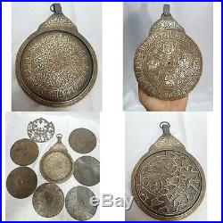 Old Zodiac Seljuk khorasan islamic Bronze Silver inlay ASTROLABE