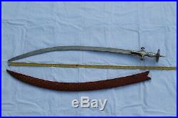 Old rare Mughal rajput silver damascened sword/ tulwar Damascus blade no wootz