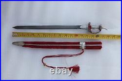 Old vintage Mughal Rajput firangi child khanda sword double edge steel blade