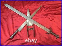 On Sale. Antique Persian Sword 1800s Qajar Dynasty. Silver Damascened Hilt