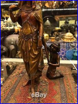 Orientalist Franz Bergman Austrian Vienna Bronze Egyptian Harem Lady Odalisque