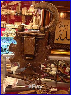 Orientalist Ottoman Arabic Islamic Huge Harem Lock Padlock With Calligraphy