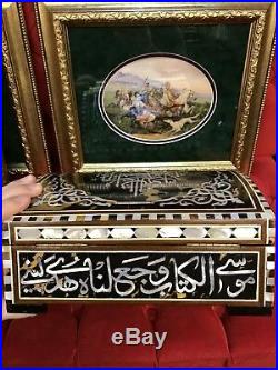 Orientalist Unique Art Ottoman Arabic Islamic Harem Work Wooden Chest