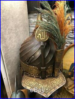 Orientalist Unique Art Ottoman Style Iron Turban Helmet