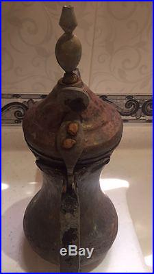 Original Antique Dallah Coffee Pot Middle East Bedouin Copper