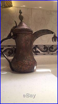 Original Antique Dallah Coffee Pot Middle East Bedouin Copper