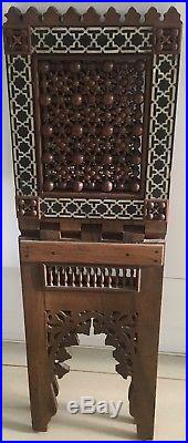Ottoman Syrian Quran stand with mother of pearl and star motifs Turkish KORAN