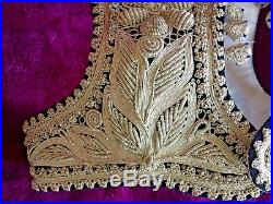 Ottoman Turkish Velvet Silver Metallic Embroidered Wedding Waistcoat Vest