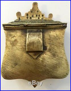 PALASKA OTTOMAN BRASS CARTRIDGE BOX Powder Horn antique old swor dagger gun turk