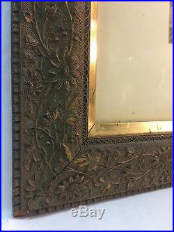 Pair Antique Late 19th C Ornate Floral Frames Middle East Prints 16 X 20 Opening