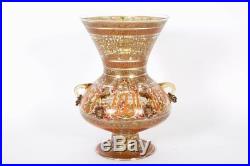 Pair French Enamelled Mamluk Revival Glass Mosque Lamps Philippe Joseph Brocard