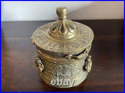 Persian Brass Box Round