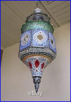 Persian Enamel Mina Kari Large Hanging Pendant Lantern Ornament 22