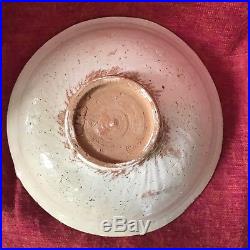 Persian / Middle Eastern Islamic Tin Glazed bowl 19th cent Men on Horses Ochre