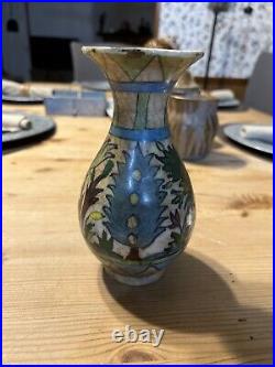 Persian Middle Eastern Qajar Pottery Iznik Vase Handpainted Floral Antique
