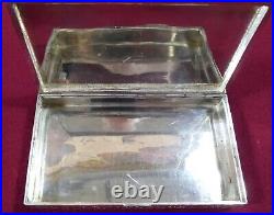 Persian Solid Silver Footed Box Case Beautiful Enameled Scene Signed