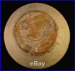 Persian glazed pottery bowl 10th / 11th cent. Nice green/brown glaze. 9 ¼ dia
