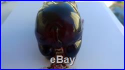 Professionally Carved Antique Chinese Cherry Amber Bakelite Hippo Statue
