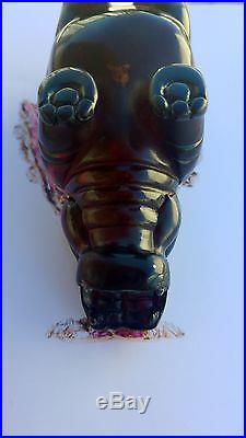 Professionally Carved Antique Chinese Cherry Amber Bakelite Hippo Statue