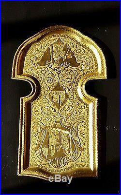 Qalamzi Indo-persian-arabic Brass Etched Tray