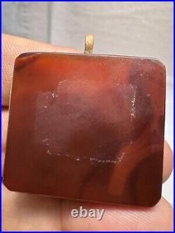 Quranic Antique Writing Evil Eye Save Islamic Carnelian Stone Made As A Pendant