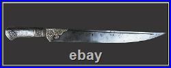 RARE 19th c Silver Ottoman Large Bichaq small yatagan knife