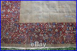RARE! Antique Artist Signed 19thC Persian Carpet, Open Field, Finely Woven