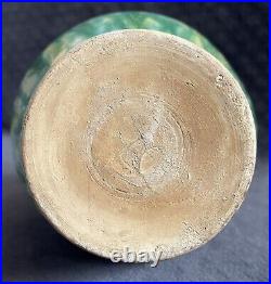 RARE Antique Middle Eastern Drip Splash Glazed Earthenware Bottle Form Vase