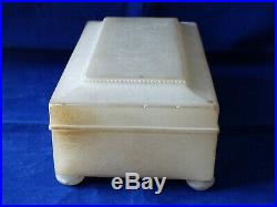 RARE Large Antique Engraved Alabaster Table Box / Casket Grand Tour