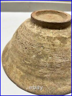 RARE Large Middle Eastern Islamic Clay Pottery Bowl With Kufic Or Arabic Script