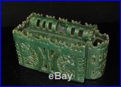 RARE Museum Islamic Moroccan 18th / 19th C. Glazed Pottery Inkwell Pen Stand